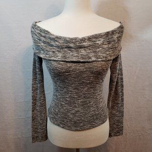 Forever 21 Off-The-Shoulder Gray Sweater Medium